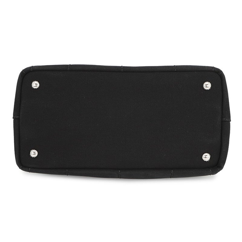 プラダ ハンドバッグ カナパ ロゴ ウッドハンドル キャンバス 1BG350 PRADA 2ｗayショルダーバッグ 黒 アウトレット品