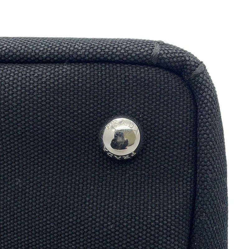 プラダ ハンドバッグ カナパ ロゴ ウッドハンドル キャンバス 1BG350 PRADA 2ｗayショルダーバッグ 黒 アウトレット品