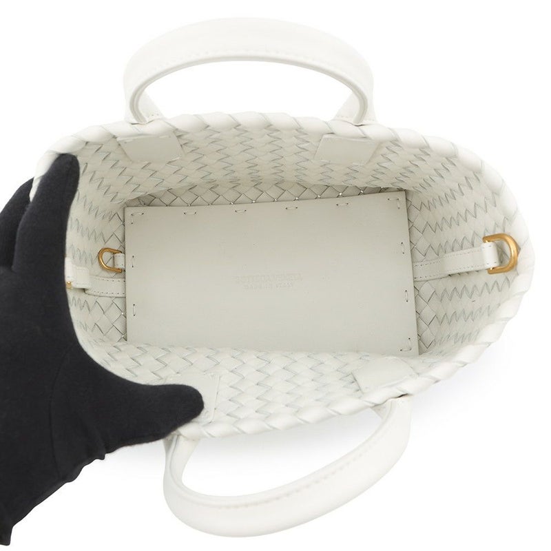 ボッテガヴェネタ ハンドバッグ イントレチャート カバ ミニ 777608 BOTTEGA VENETA 2way 白