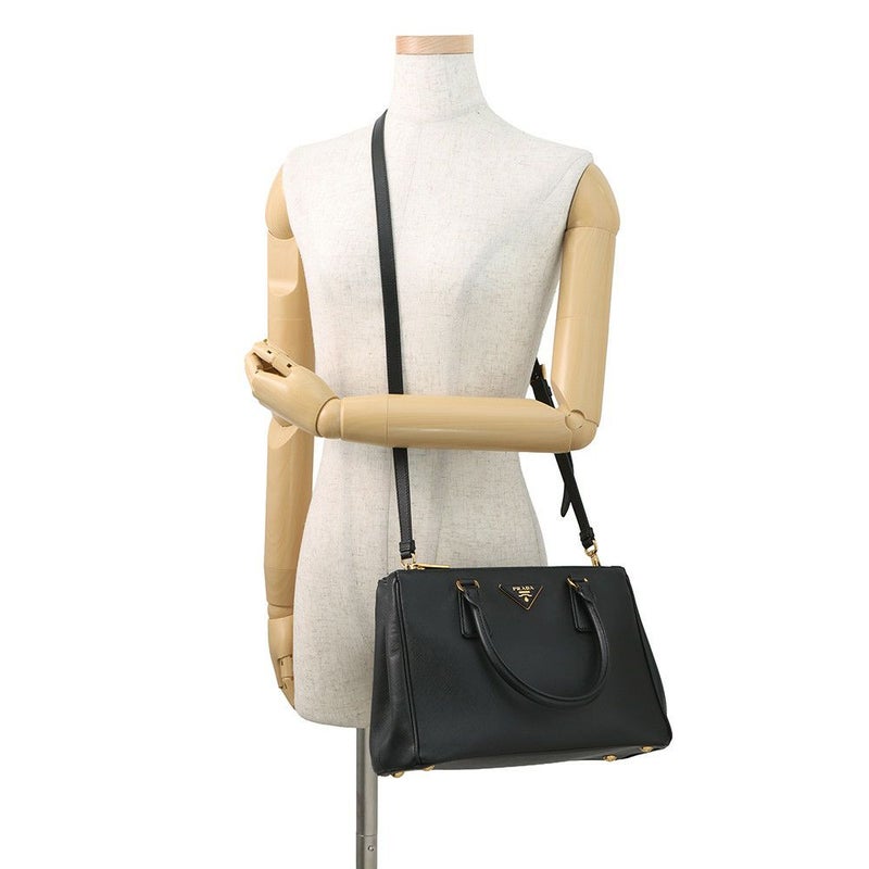 プラダ ハンドバッグ ガレリア サフィアーノ レザー 1BA863 PRADA バッグ 2wayショルダーバッグ 黒