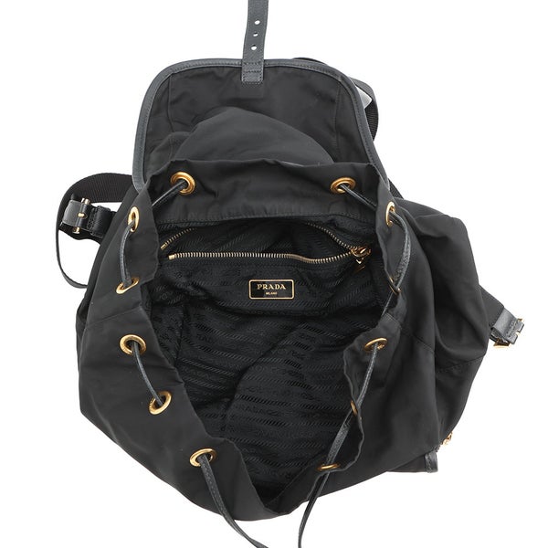 プラダ リュック トライアングルロゴ バックパック ナイロン/レザー BZ0030 PRADA リュックサック 黒