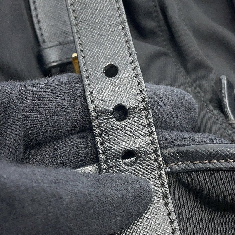 プラダ リュック トライアングルロゴ バックパック ナイロン/レザー BZ0030 PRADA リュックサック 黒