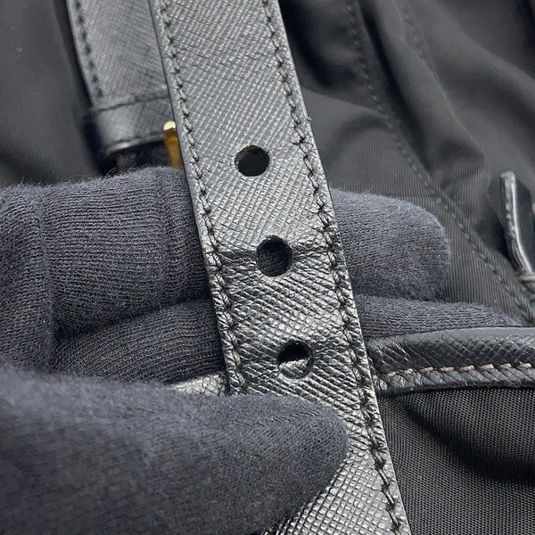 プラダ リュック トライアングルロゴ バックパック ナイロン/レザー BZ0030 PRADA リュックサック 黒