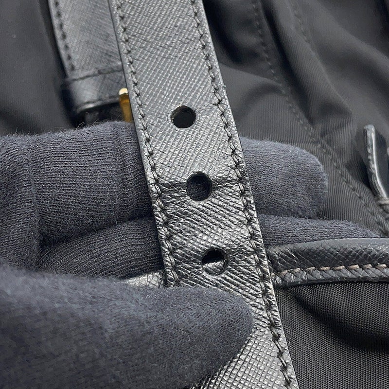 プラダ リュック トライアングルロゴ バックパック ナイロン/レザー BZ0030 PRADA リュックサック 黒