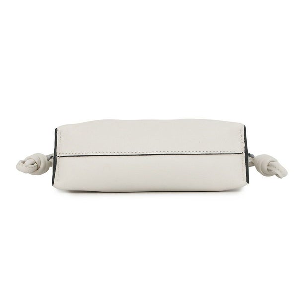 ロエベ チェーンショルダーバッグ フラメンコクラッチ ナノ A411FC6X01 2wayクラッチバッグ ミニバッグ 白