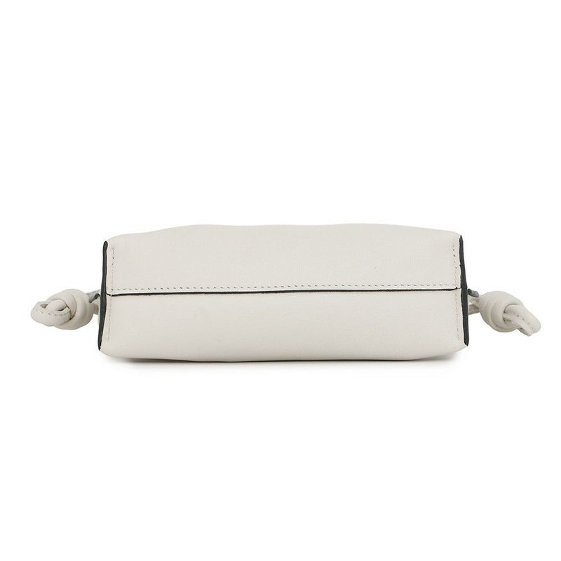 ロエベ チェーンショルダーバッグ フラメンコクラッチ ナノ A411FC6X01 2wayクラッチバッグ ミニバッグ 白