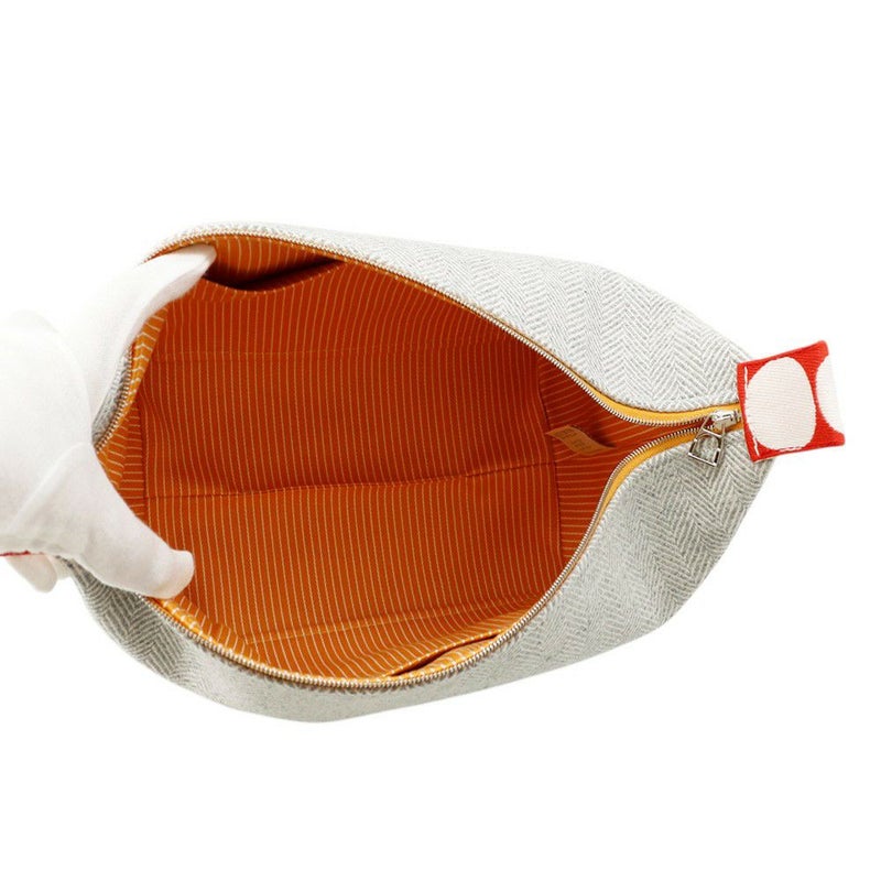 エルメス ポーチ ブリッド・ア・ブラック  アニモー・ブロックGM グラニット/シルバー金具 トワル・シェヴロン