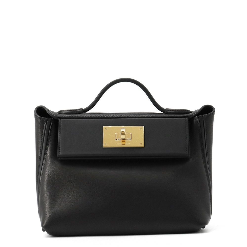 美品 エルメス HERMES 24/24 サック ヴァンキャトル 21 2way ハンド ショルダー バッグ ヴォリュプト スイフト ブラック B刻印 VLP 90269166 エルメス 24/24 サック ヴァンキャトル ミニ ブラック/ゴールド金具