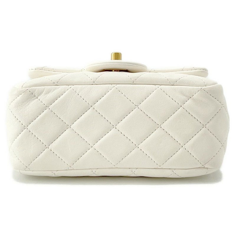 シャネル チェーンショルダーバッグ ミニマトラッセ ココマーク ラムスキン AS1786 CHANEL ココボール 白