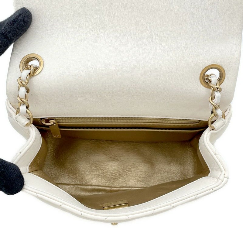 シャネル チェーンショルダーバッグ ミニマトラッセ ココマーク ラムスキン AS1786 CHANEL ココボール 白