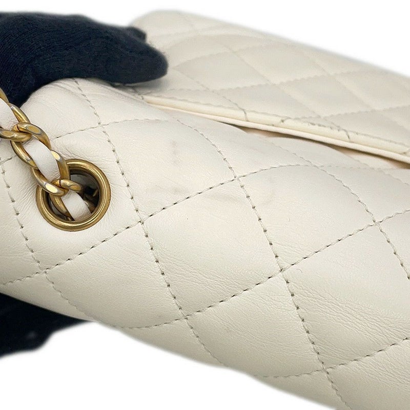 シャネル チェーンショルダーバッグ ミニマトラッセ ココマーク ラムスキン AS1786 CHANEL ココボール 白