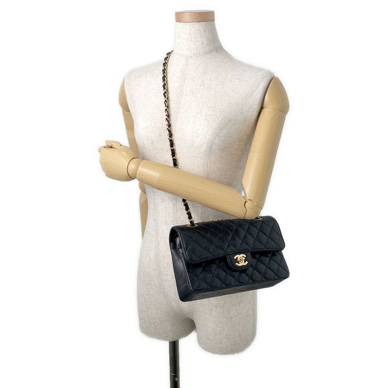 シャネル チェーンショルダーバッグ マトラッセ23 ココマーク ダブルチェーン A01113 CHANEL 黒