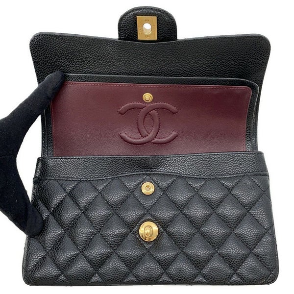 シャネル チェーンショルダーバッグ マトラッセ23 ココマーク ダブルチェーン A01113 CHANEL 黒