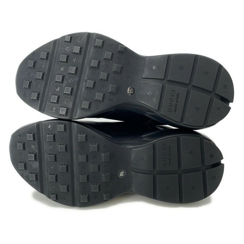 グッチ スニーカー ライトン カウハイドレザー インターロッキングG メンズサイズ9 1/2 GUCCI 靴 黒 2023FW