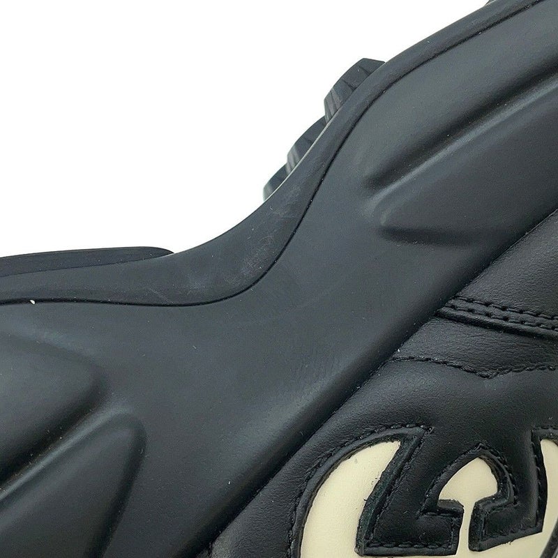 グッチ スニーカー ライトン カウハイドレザー インターロッキングG メンズサイズ9 1/2 GUCCI 靴 黒 2023FW