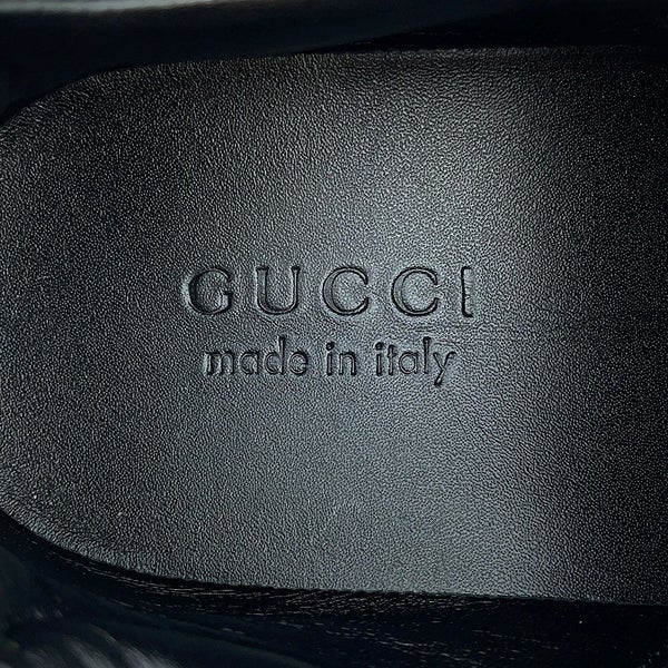 グッチ スニーカー ライトン カウハイドレザー インターロッキングG メンズサイズ9 1/2 GUCCI 靴 黒 2023FW