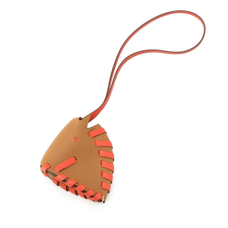 エルメス バッグチャーム シュバル トレッセ ゴールド/ローズジャイプール エプソン K刻印 HERMES チャーム