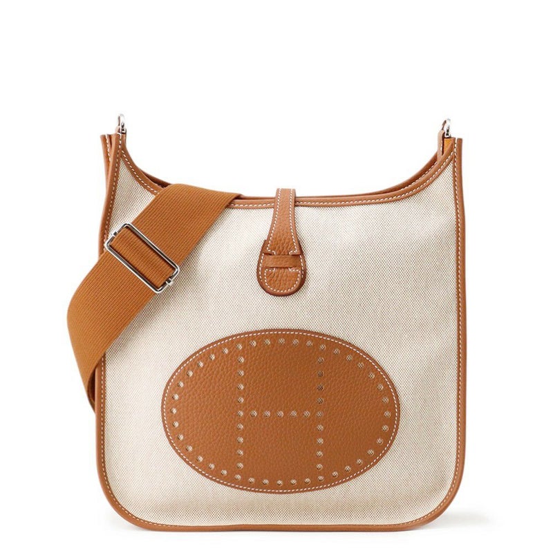 エルメス ショルダーバッグ エブリン3 PM ゴールド/エクリュ/シルバー金具 トワルオフィシエ/トリヨンクレマンス K刻印