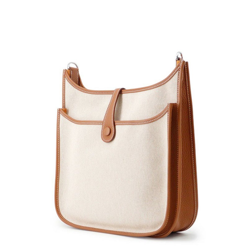 エルメス ショルダーバッグ エブリン3 PM ゴールド/エクリュ/シルバー金具 トワルオフィシエ/トリヨンクレマンス K刻印