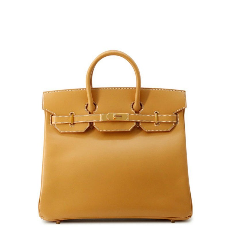 エルメス ハンドバッグ オータクロア32 ナチュラル/ゴールド金具 ヴァッシュ □F刻印 HERMES バッグ