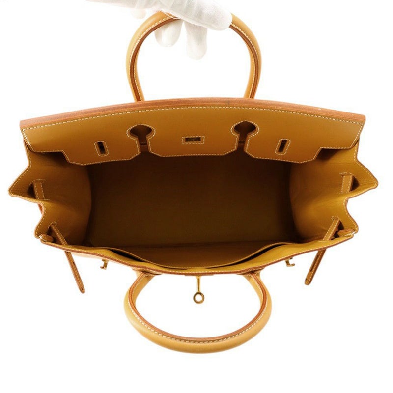 エルメス ハンドバッグ オータクロア32 ナチュラル/ゴールド金具 ヴァッシュ □F刻印 HERMES バッグ