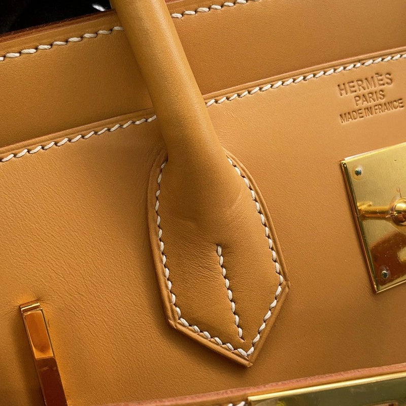 エルメス ハンドバッグ オータクロア32 ナチュラル/ゴールド金具 ヴァッシュ □F刻印 HERMES バッグ