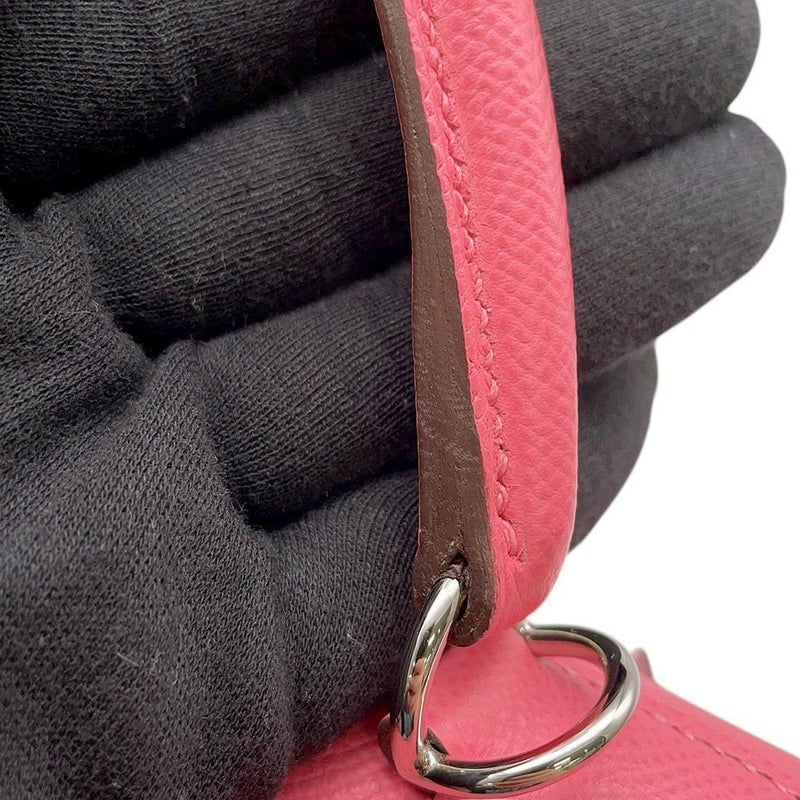 エルメス ハンドバッグ ケリー28 外縫い ローズアザレ/シルバー金具 エプソン D刻印 ２wayショルダー