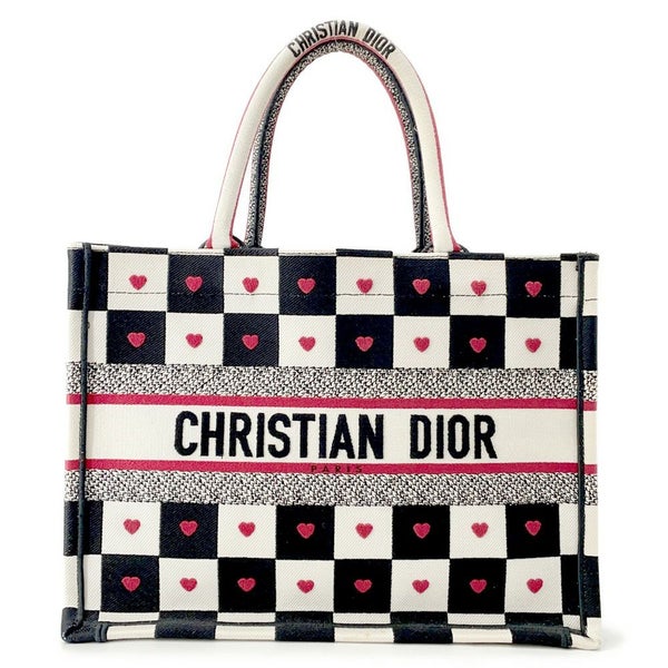 クリスチャン・ディオール トートバッグ アムールコレクション ブックトート ミディアム Christian Dior 白 黒