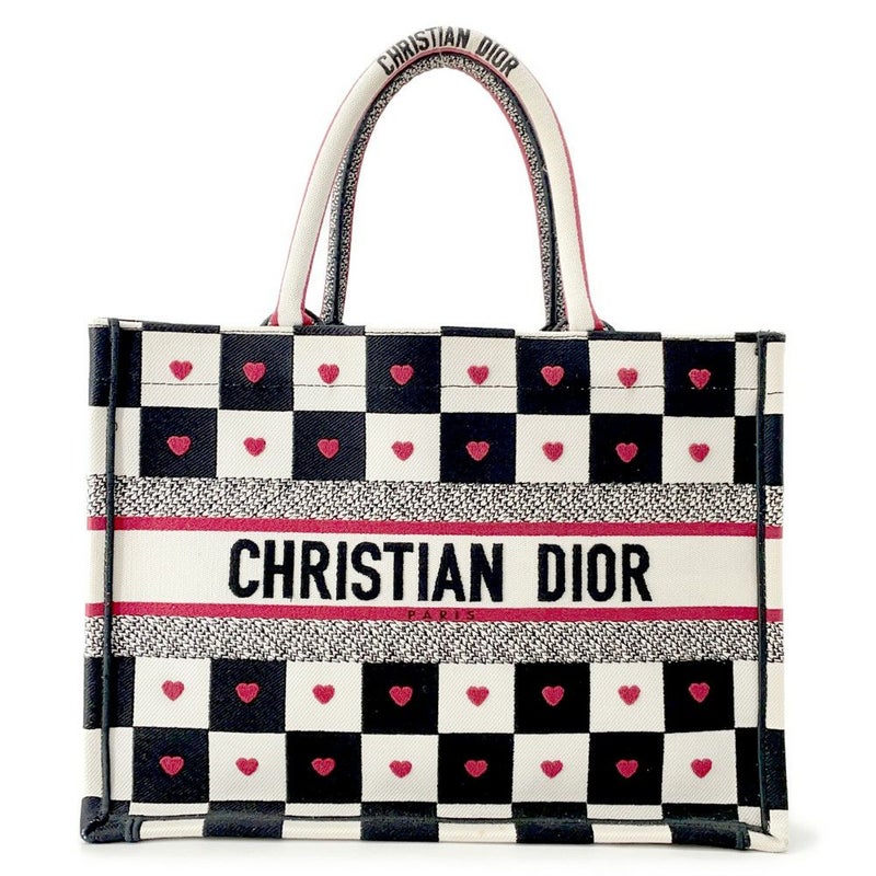 クリスチャン・ディオール トートバッグ アムールコレクション ブックトート ミディアム Christian Dior 白 黒