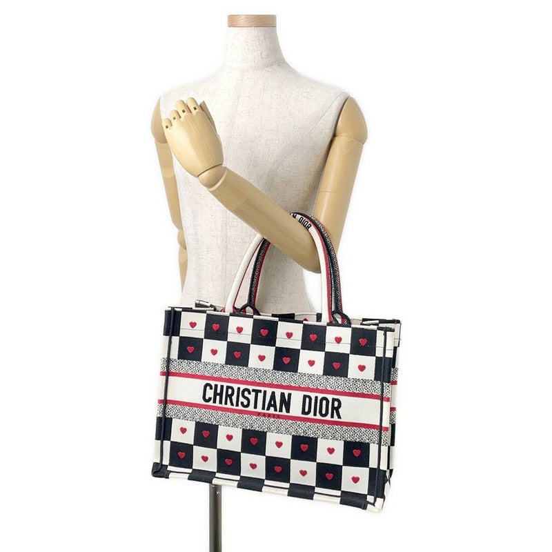クリスチャン・ディオール トートバッグ アムールコレクション ブックトート ミディアム Christian Dior 白 黒