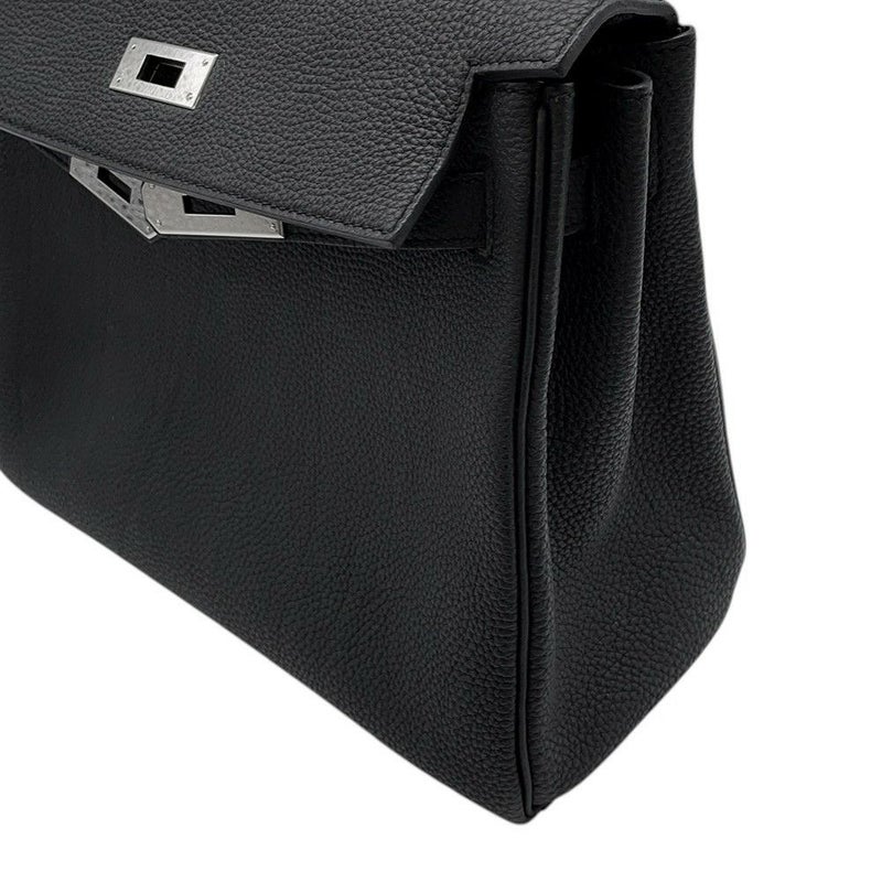 エルメス ハンドバッグ ケリー28 内縫い ブラック/シルバー金具 トゴ U刻印 ２wayショルダー 黒