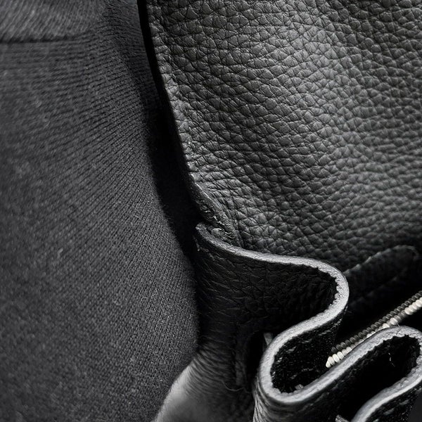 エルメス ハンドバッグ ケリー28 内縫い ブラック/シルバー金具 トゴ U刻印 ２wayショルダー 黒