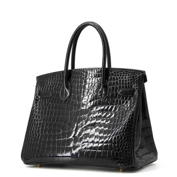 エルメス バーキン30 ブラック/ゴールド金具 ポロサスシャイン Y刻印 HERMES Birkin ハンドバッグ 黒