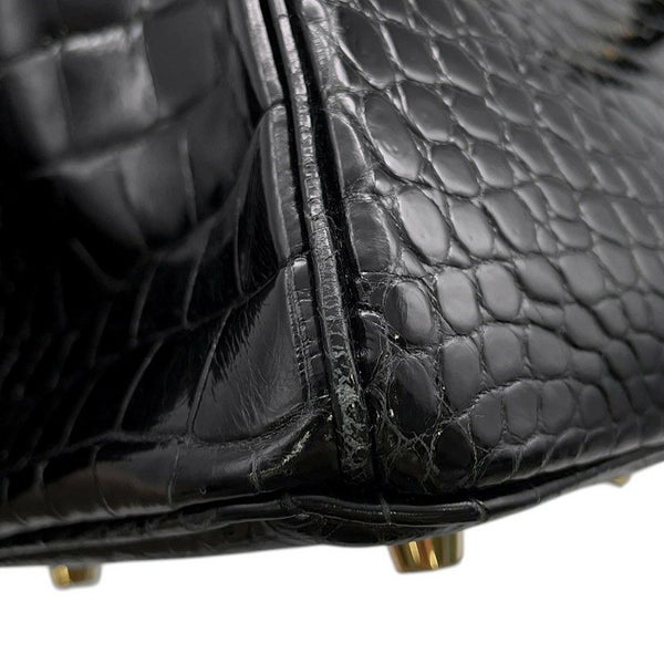 エルメス バーキン30 ブラック/ゴールド金具 ポロサスシャイン Y刻印 HERMES Birkin ハンドバッグ 黒