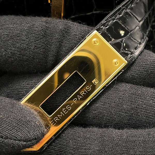 エルメス バーキン30 ブラック/ゴールド金具 ポロサスシャイン Y刻印 HERMES Birkin ハンドバッグ 黒