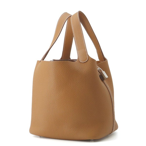 エルメス ハンドバッグ ピコタンロックMM ゴールド/シルバー金具 トリヨンクレマンス Ｗ刻印