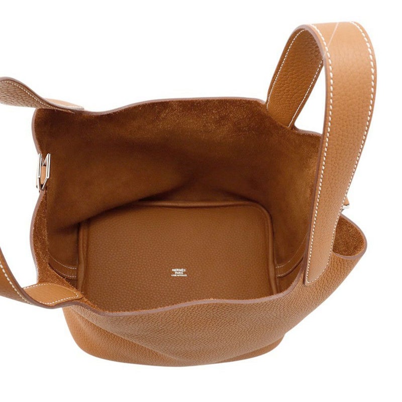 エルメス ハンドバッグ ピコタンロックMM ゴールド/シルバー金具 トリヨンクレマンス Ｗ刻印