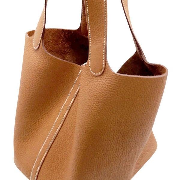 エルメス ハンドバッグ ピコタンロックMM ゴールド/シルバー金具 トリヨンクレマンス Ｗ刻印