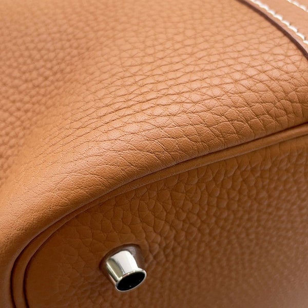 エルメス ハンドバッグ ピコタンロックMM ゴールド/シルバー金具 トリヨンクレマンス Ｗ刻印