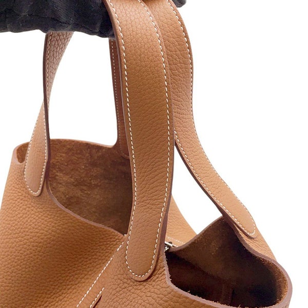 エルメス ハンドバッグ ピコタンロックMM ゴールド/シルバー金具 トリヨンクレマンス Ｗ刻印