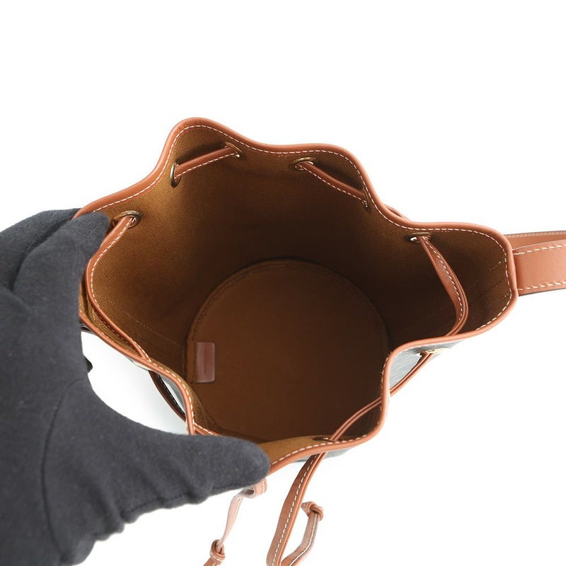 セリーヌ ショルダーバッグ トリオンフ スモール ドローストリングバッグ PVC/レザー 191142 CELINE ブラウン