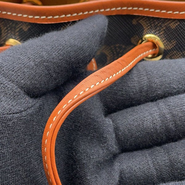 セリーヌ ショルダーバッグ トリオンフ スモール ドローストリングバッグ PVC/レザー 191142 CELINE ブラウン