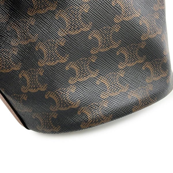 セリーヌ ショルダーバッグ トリオンフ スモール ドローストリングバッグ PVC/レザー 191142 CELINE ブラウン