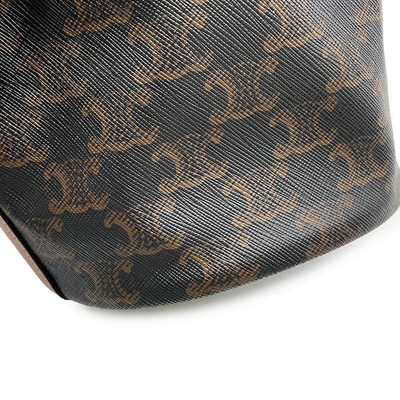 セリーヌ ショルダーバッグ トリオンフ スモール ドローストリングバッグ PVC/レザー 191142 CELINE ブラウン