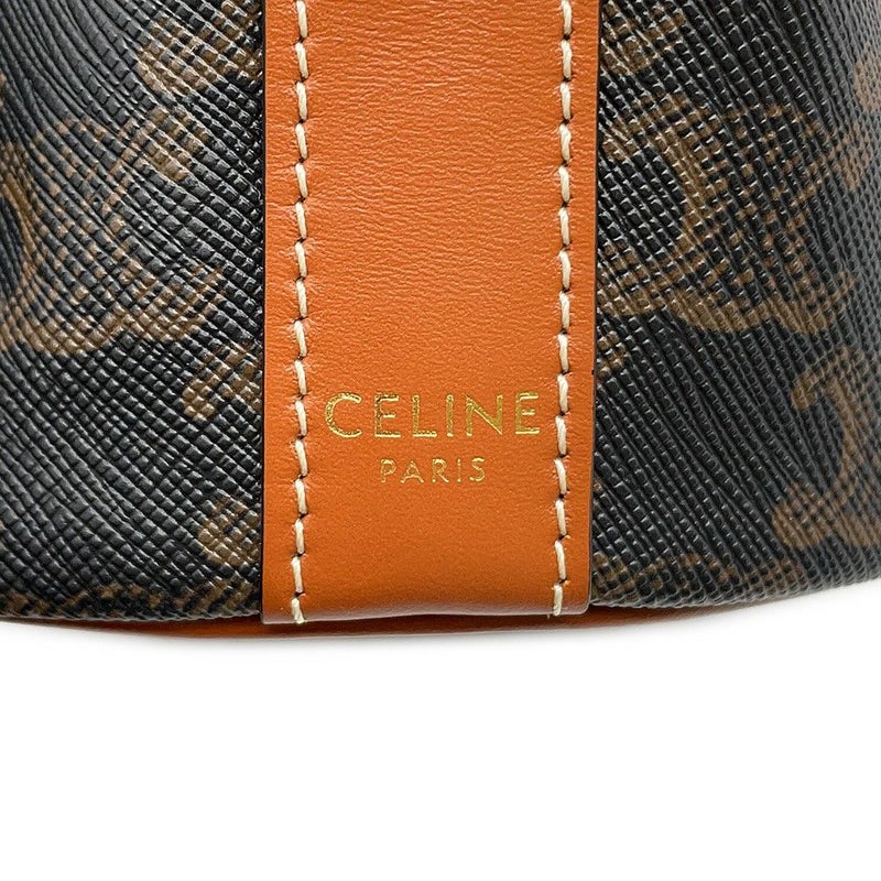 セリーヌ ショルダーバッグ トリオンフ スモール ドローストリングバッグ PVC/レザー 191142 CELINE ブラウン