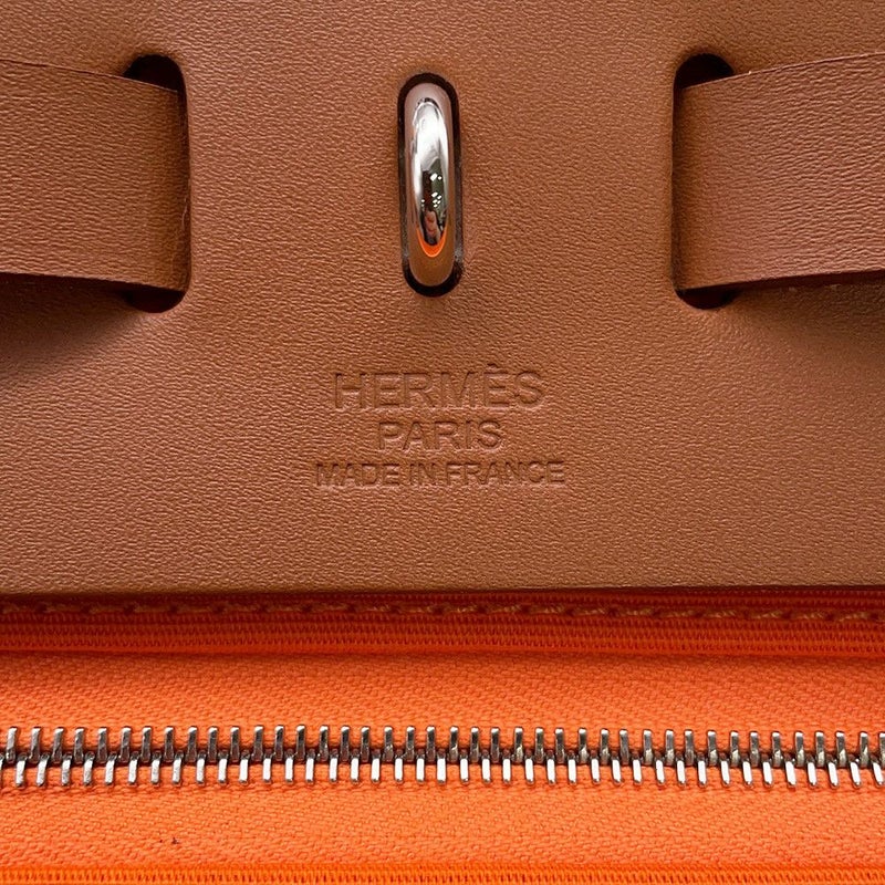 エルメス エールバッグジップPM オレンジミニアン/シルバー金具 トワルオフィシエ/バッシュハンター B刻印