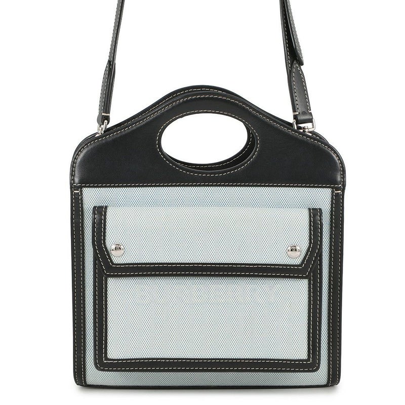 バーバリー ハンドバッグ ミニ ポケットバッグ キャンバス レザー 8039101 BURBERRY 2way 黒