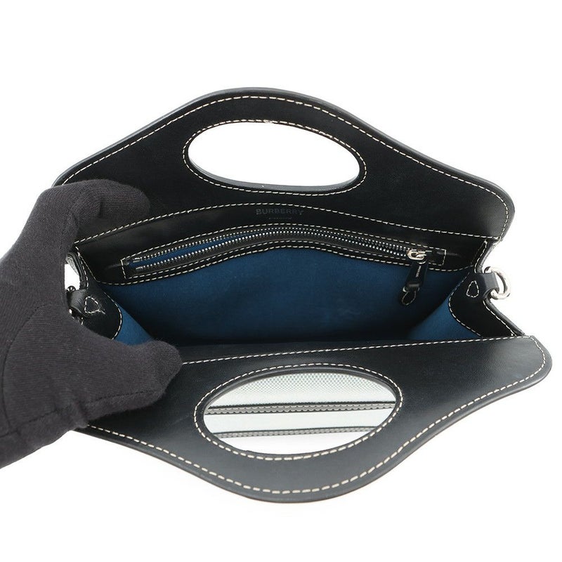 バーバリー ハンドバッグ ミニ ポケットバッグ キャンバス レザー 8039101 BURBERRY 2way 黒