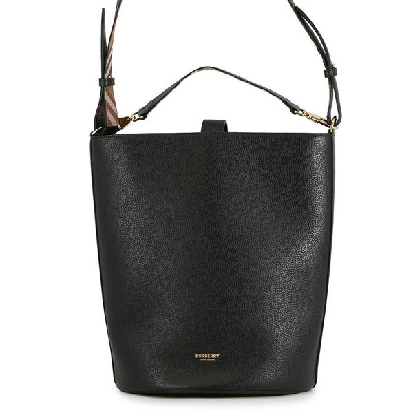 バーバリー ハンドバッグ ミディアム バケットバッグ レザー 8084036 BURBERRY 2way 黒