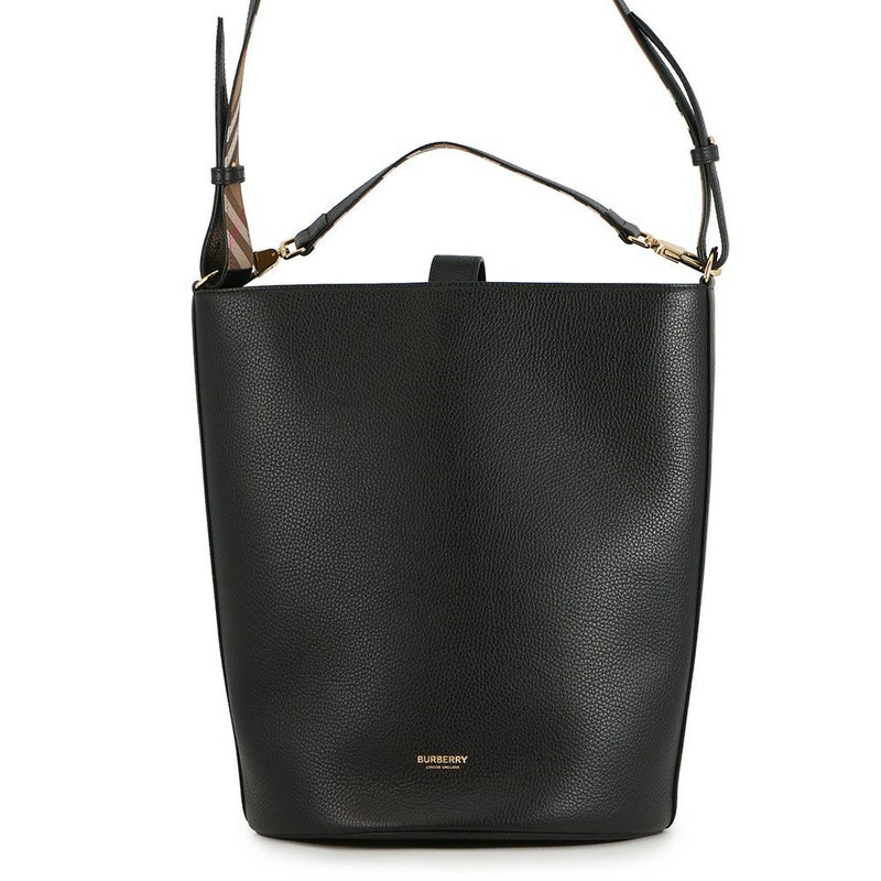 バーバリー ハンドバッグ ミディアム バケットバッグ レザー 8084036 BURBERRY 2way 黒